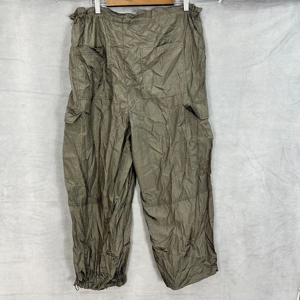 future collective skater grunge baggy wide leg cargo pants large gray nylon rave - Picture 2 of 6